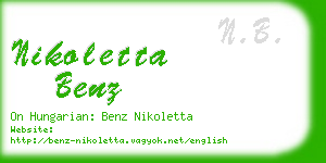 nikoletta benz business card